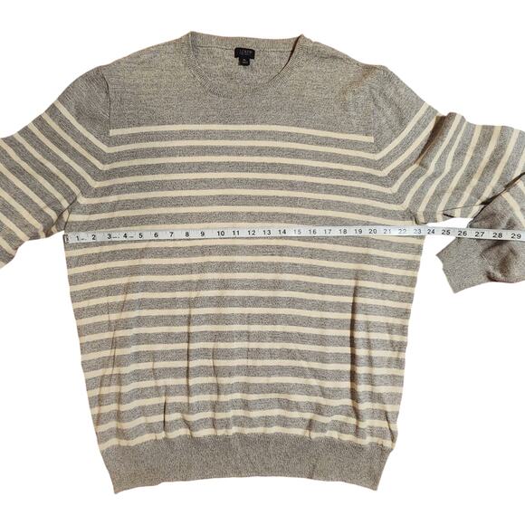 J. Crew Men's Linen Cotton Blend Striped, Crewneck Sweater, size XL - Picture 7 of 9